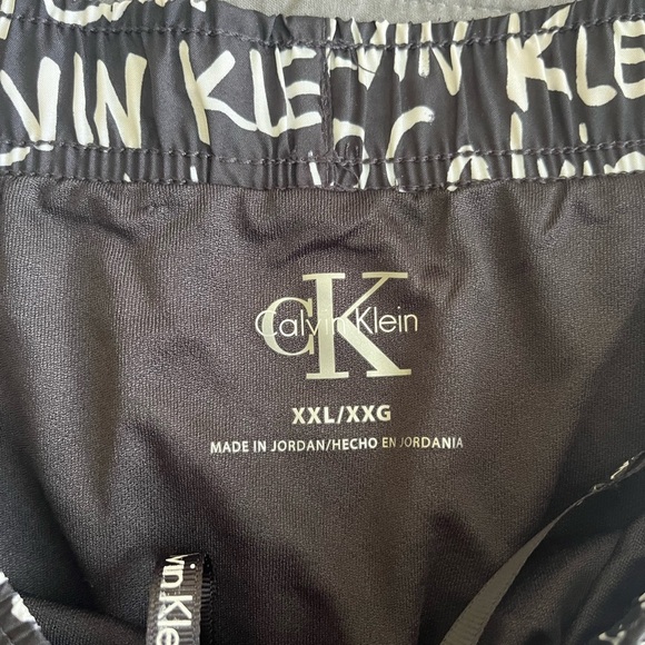 Calvin Klein Monogram Black and White Athletic Shorts - Plus Size - Picture 4 of 5